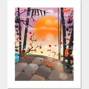 Japanese Blossom Garden. Posters and Art